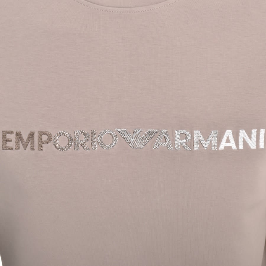 Image number 3 for Emporio Armani Crew Neck Logo Sweatshirt Brown