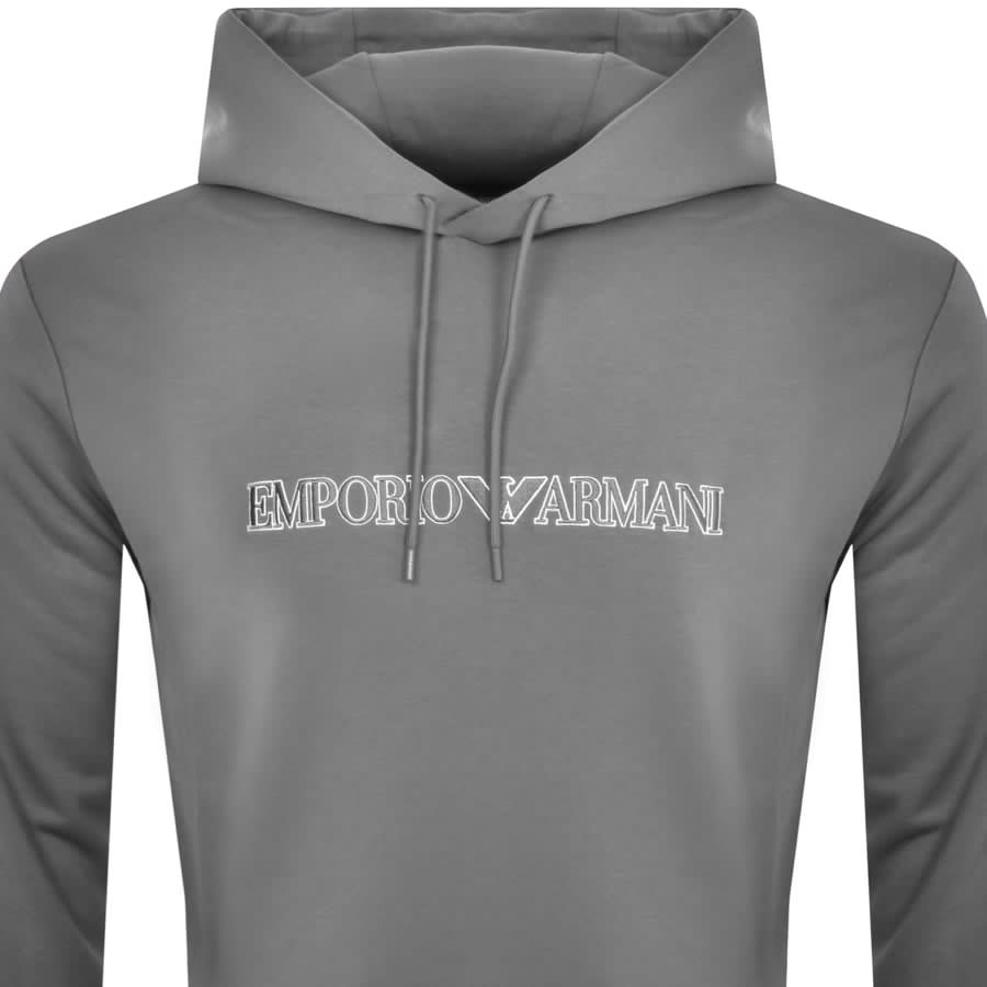 Image number 2 for Emporio Armani Logo Hoodie Grey