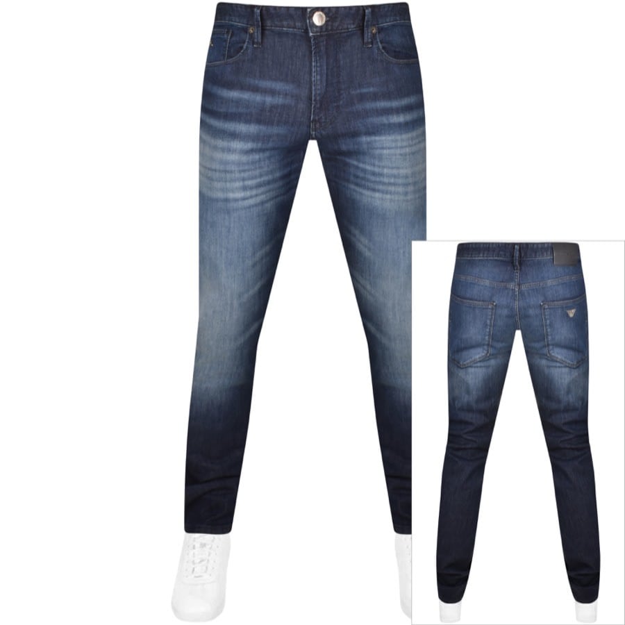 Image number 1 for Emporio Armani J06 Slim Fit Jeans Mid Wash Blue