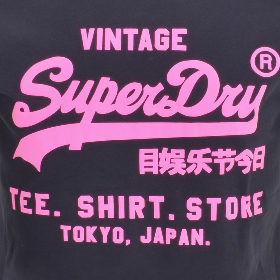 Image number 3 for Superdry Vintage VL T Shirt Navy