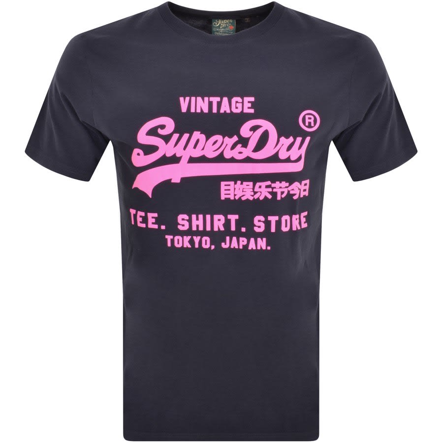 Image number 1 for Superdry Vintage VL T Shirt Navy