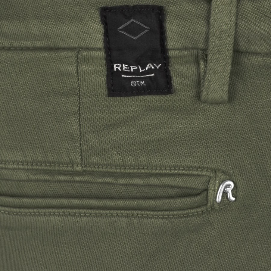 Image number 3 for Replay Denim Benni Shorts Green
