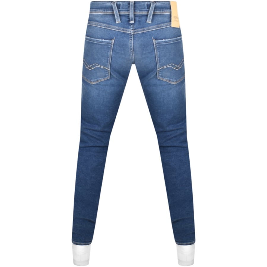 Image number 2 for Replay Anbass Slim Fit Jeans Mid Wash Blue