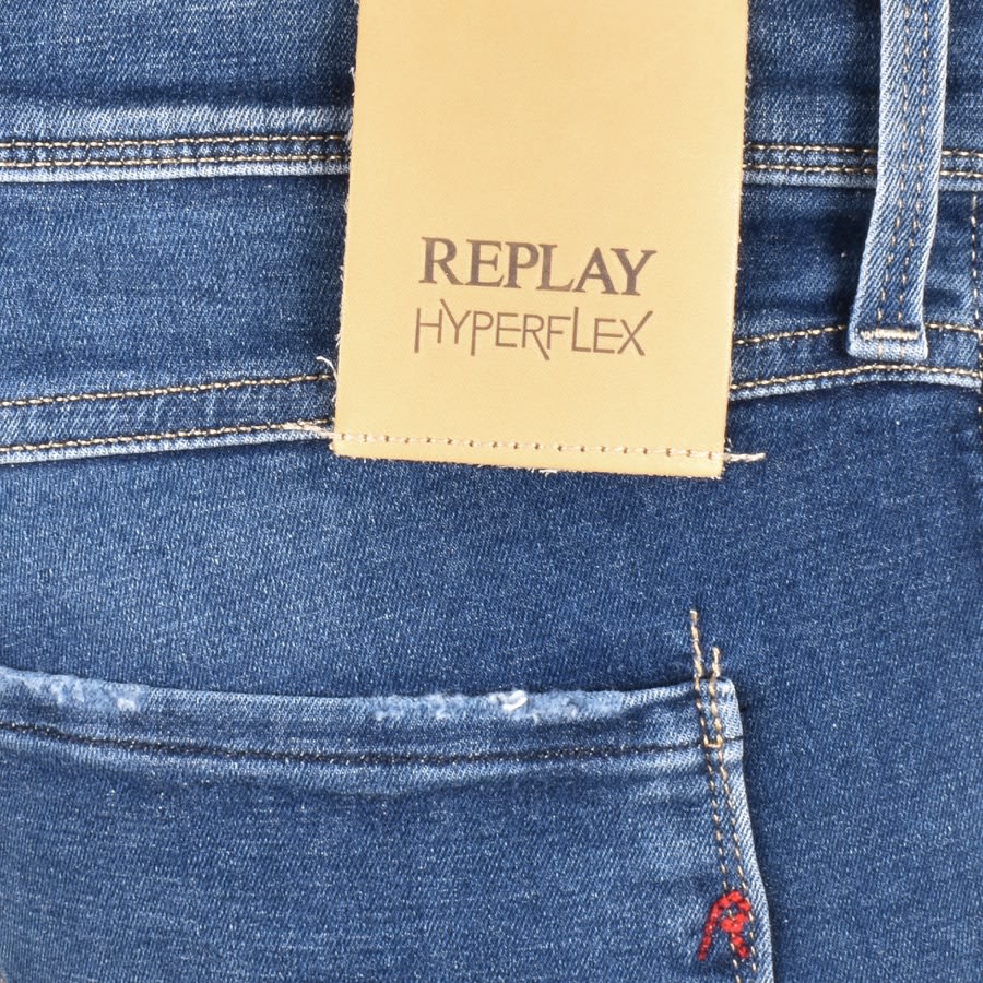 Image number 3 for Replay Anbass Slim Fit Jeans Mid Wash Blue