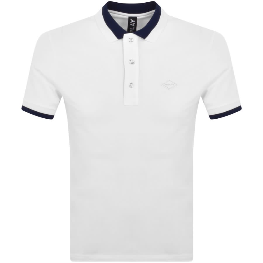 Image number 1 for Replay Short Sleeved Logo Polo T Shirt White