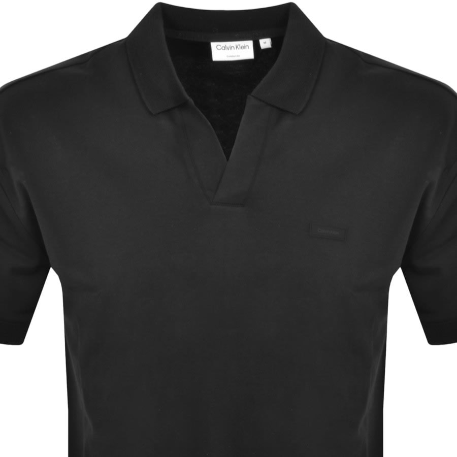 Image number 2 for Calvin Klein Open Placket Polo T Shirt Black