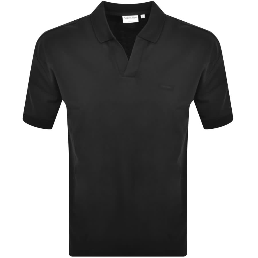 Image number 1 for Calvin Klein Open Placket Polo T Shirt Black