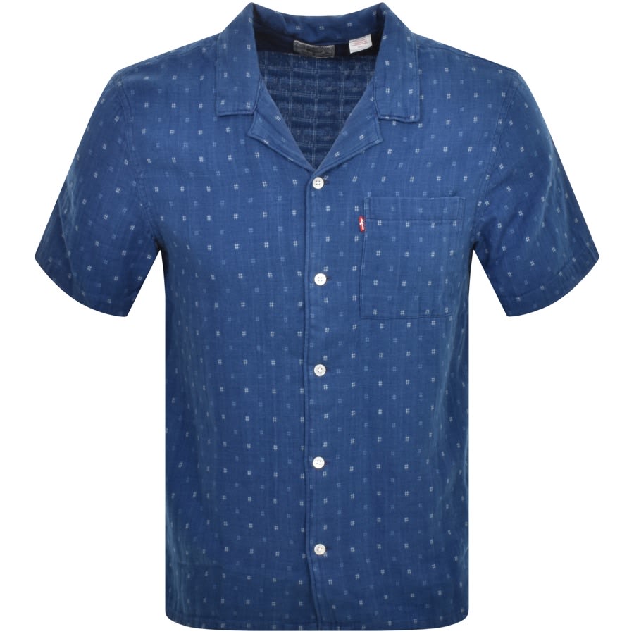 Image number 1 for Levis Sunset Camp Short Sleeved Shirt Blue