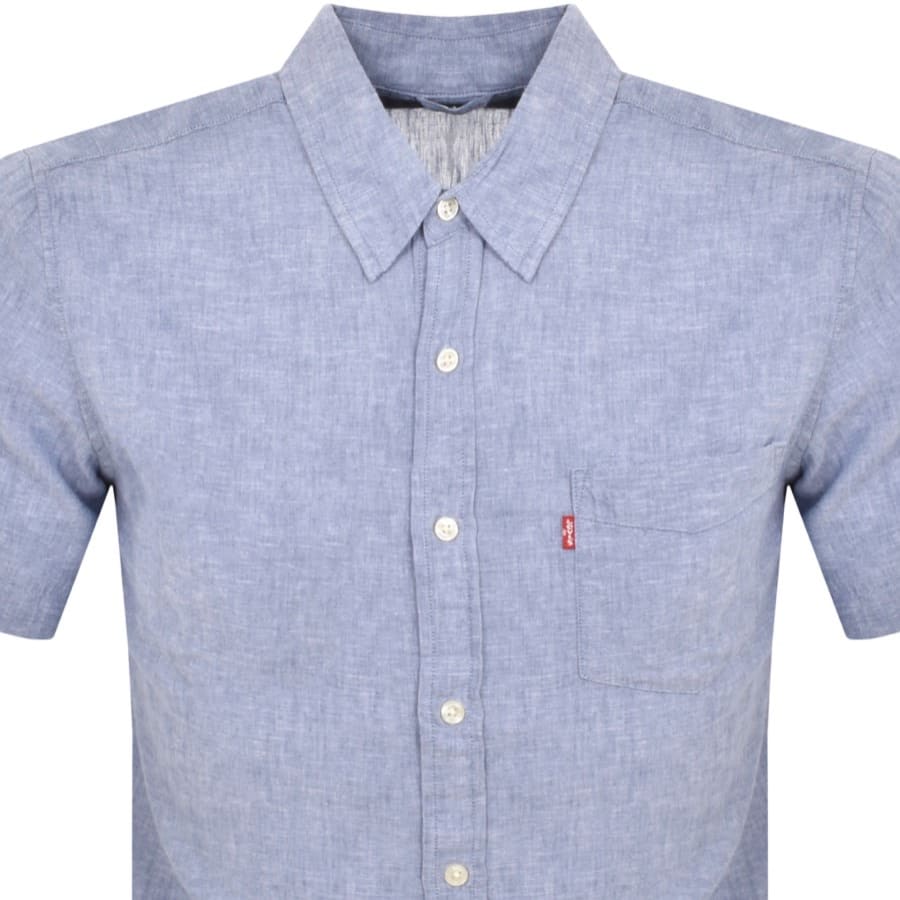 Image number 2 for Levis Sunset 1 Pocket Short Sleeved Shirt Blue