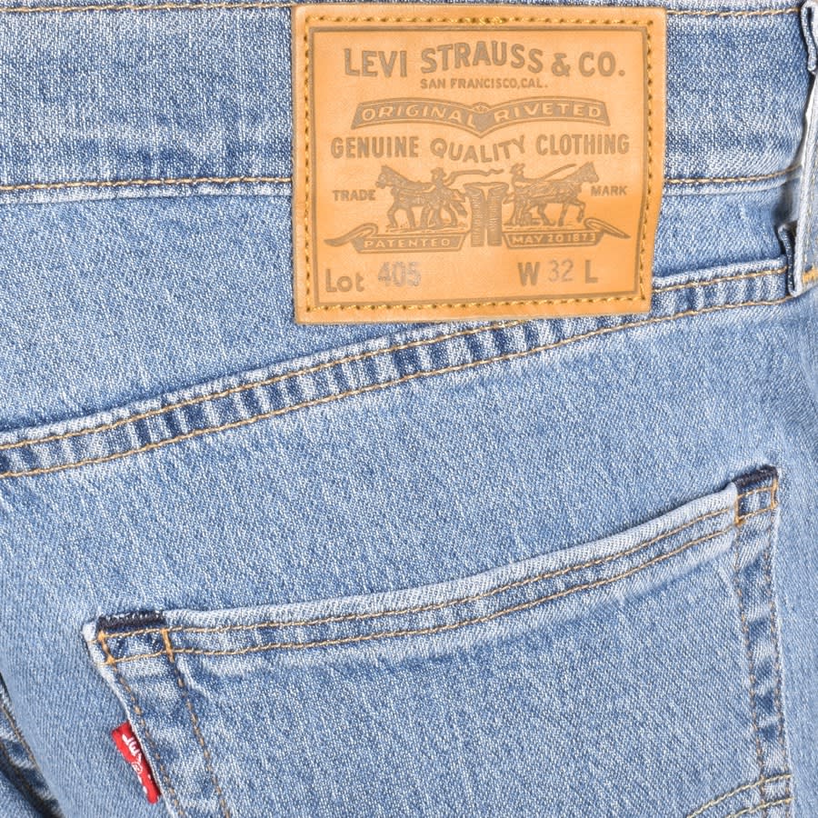 Image number 3 for Levis Original Fit 405 Standard Denim Shorts Blue