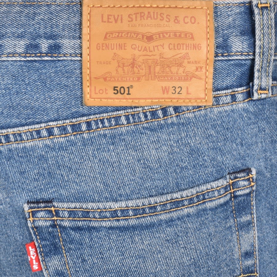 Image number 3 for Levis Original Fit 501 Denim Shorts Blue