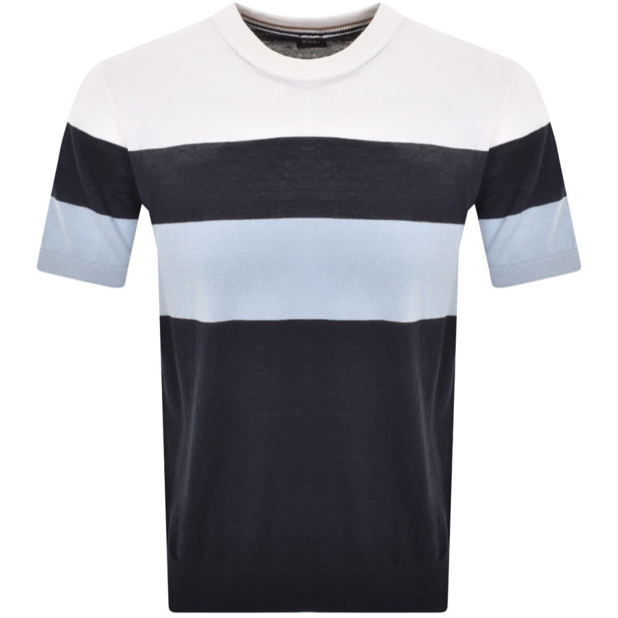 Image number 1 for BOSS Tramonte Knit T Shirt Blue