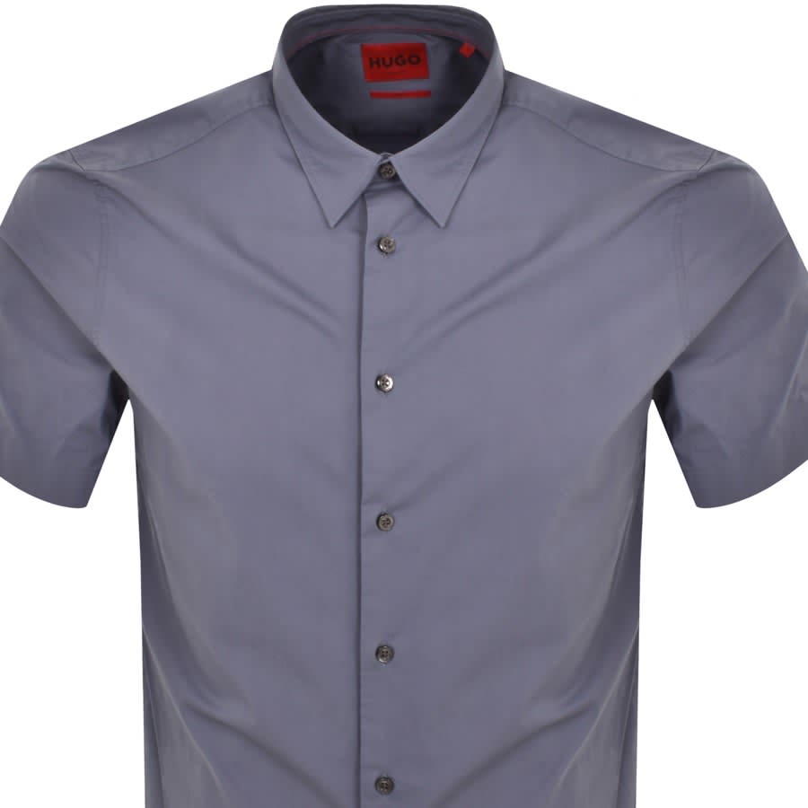 Image number 2 for HUGO Short Sleeved Ebor Shirt Blue