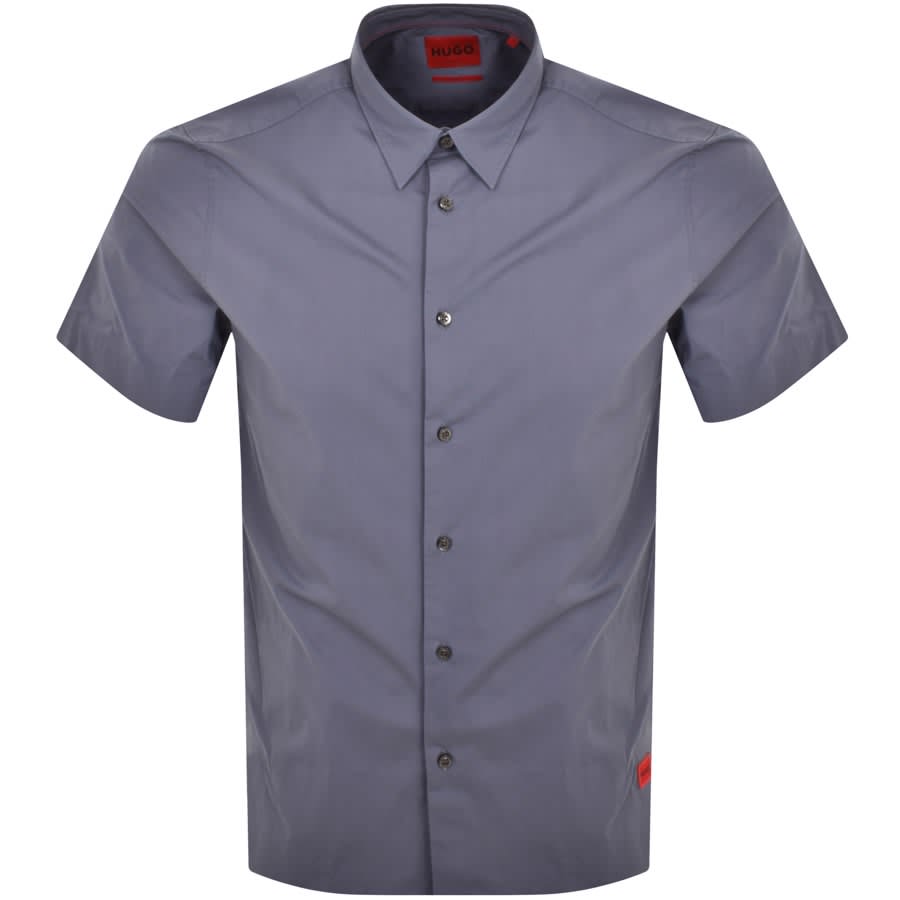 Image number 1 for HUGO Short Sleeved Ebor Shirt Blue