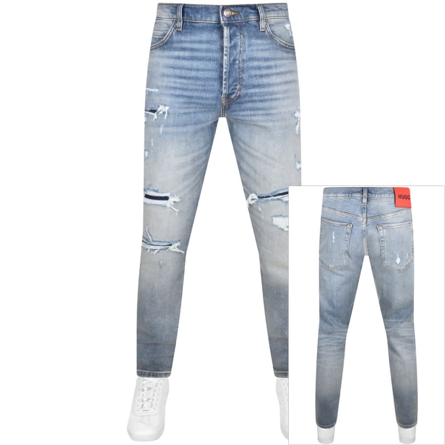 Image number 1 for HUGO 634 Tapered Fit Jeans Blue