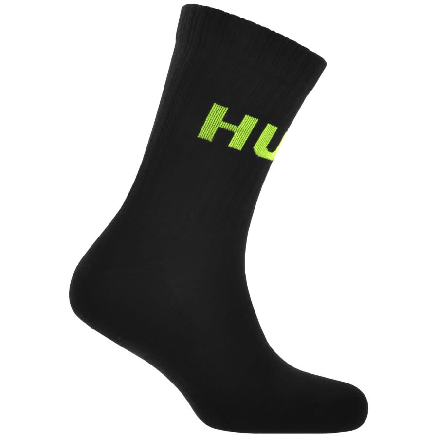 Image number 2 for HUGO 3 Pack Neon Logo Socks Black