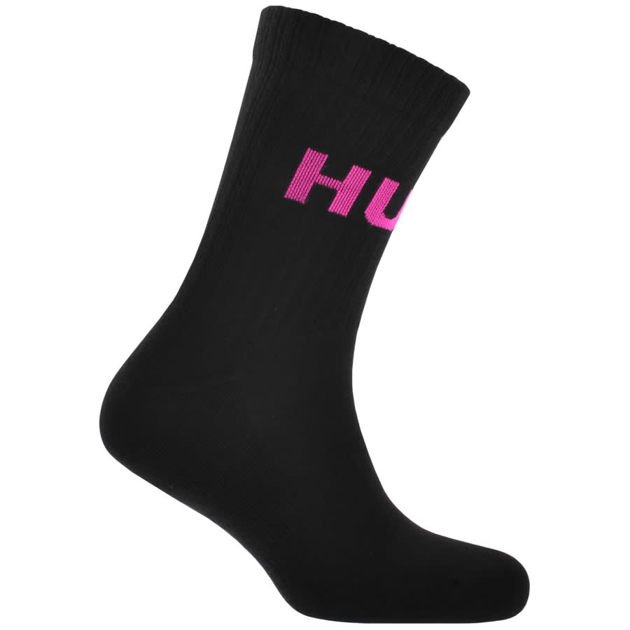 Image number 4 for HUGO 3 Pack Neon Logo Socks Black