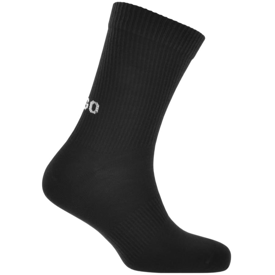 Image number 2 for HUGO 2 Pack Rib Faded Socks Black