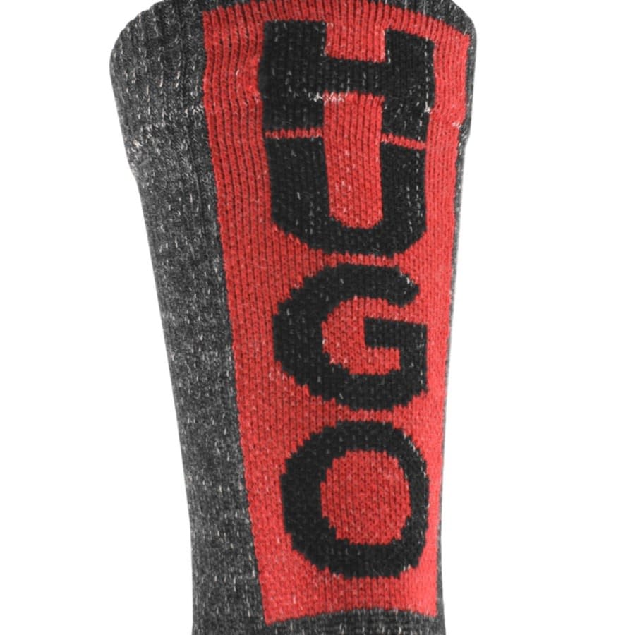Image number 4 for HUGO 2 Pack Rib Faded Socks Black