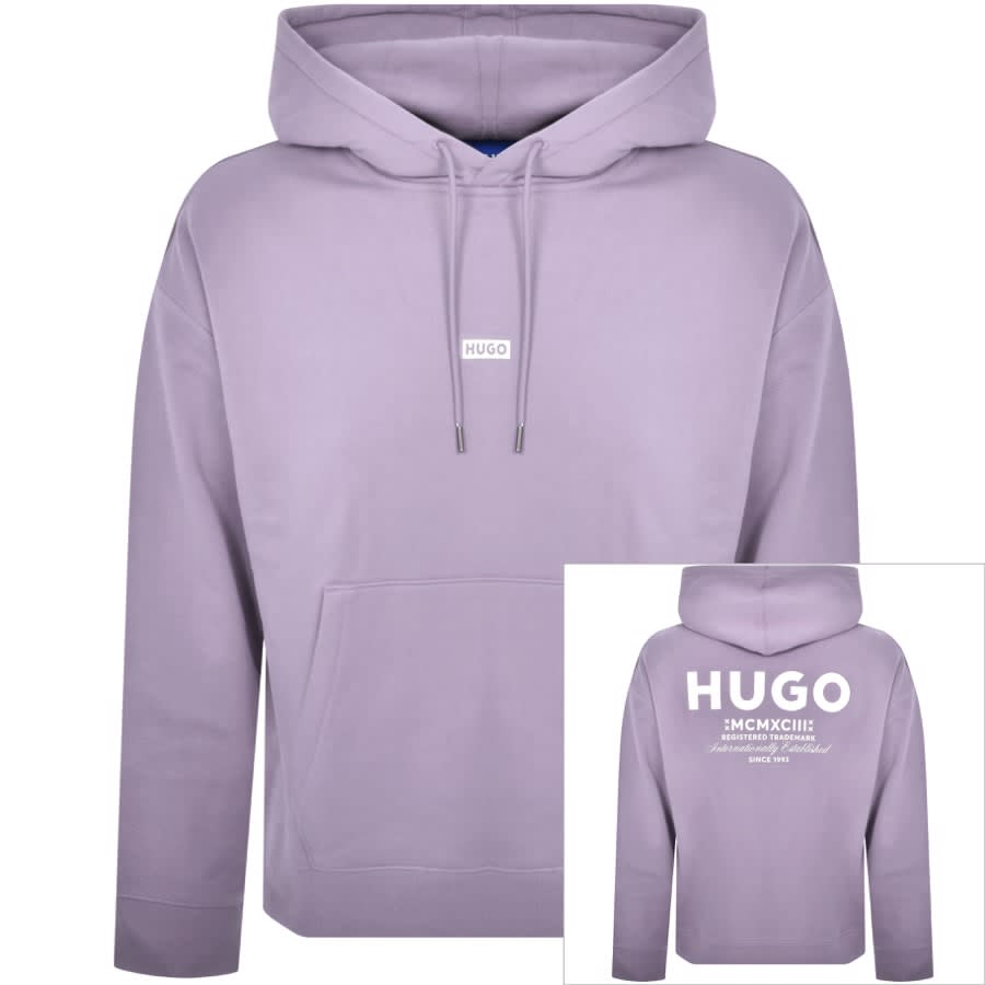 Image number 1 for HUGO Blue Nazardo Hoodie Purple