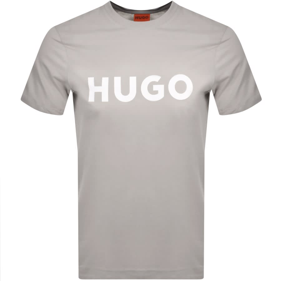 Image number 1 for HUGO Dulivio Crew Neck T Shirt Grey