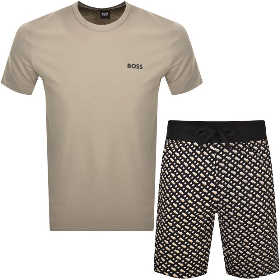 Image number 1 for BOSS Relax Shorts Set Beige