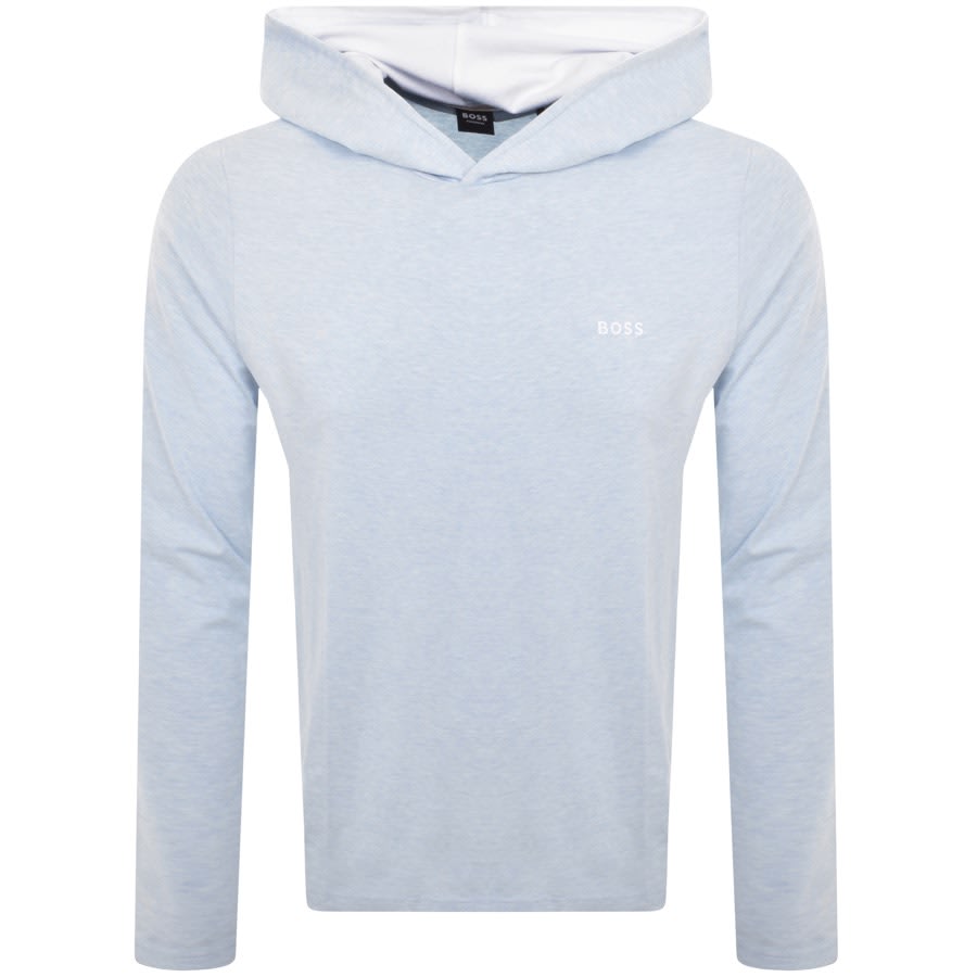 Image number 1 for BOSS Long Sleeve Hooded T Shirt Blue