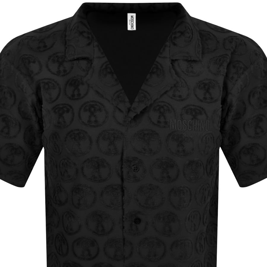Image number 2 for Moschino Swim Towelling Short Sleeve Shirt Black