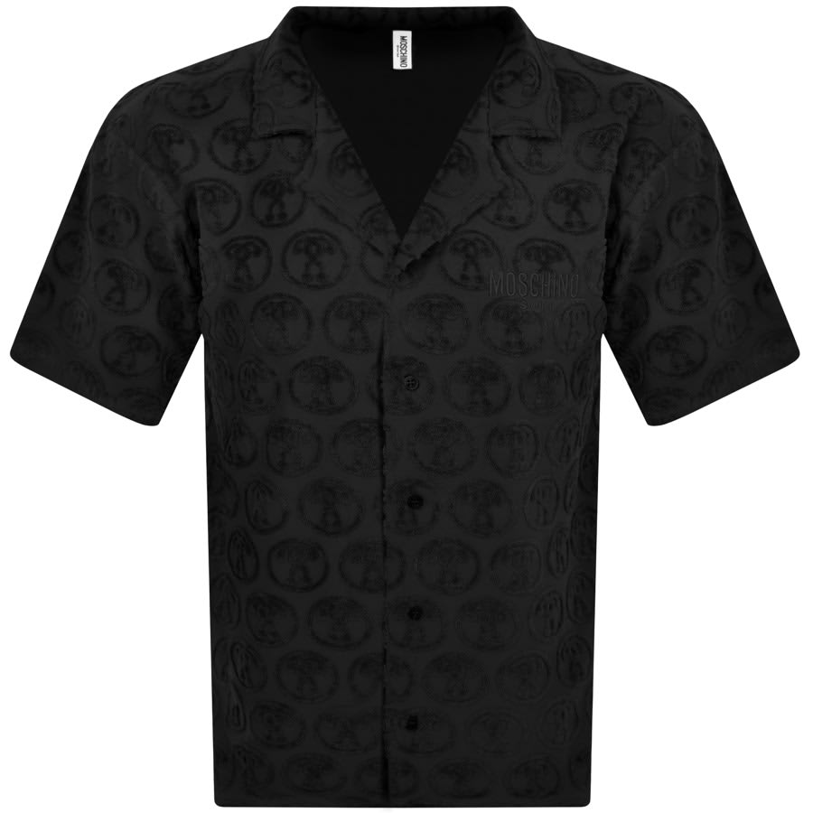 Image number 1 for Moschino Swim Towelling Short Sleeve Shirt Black