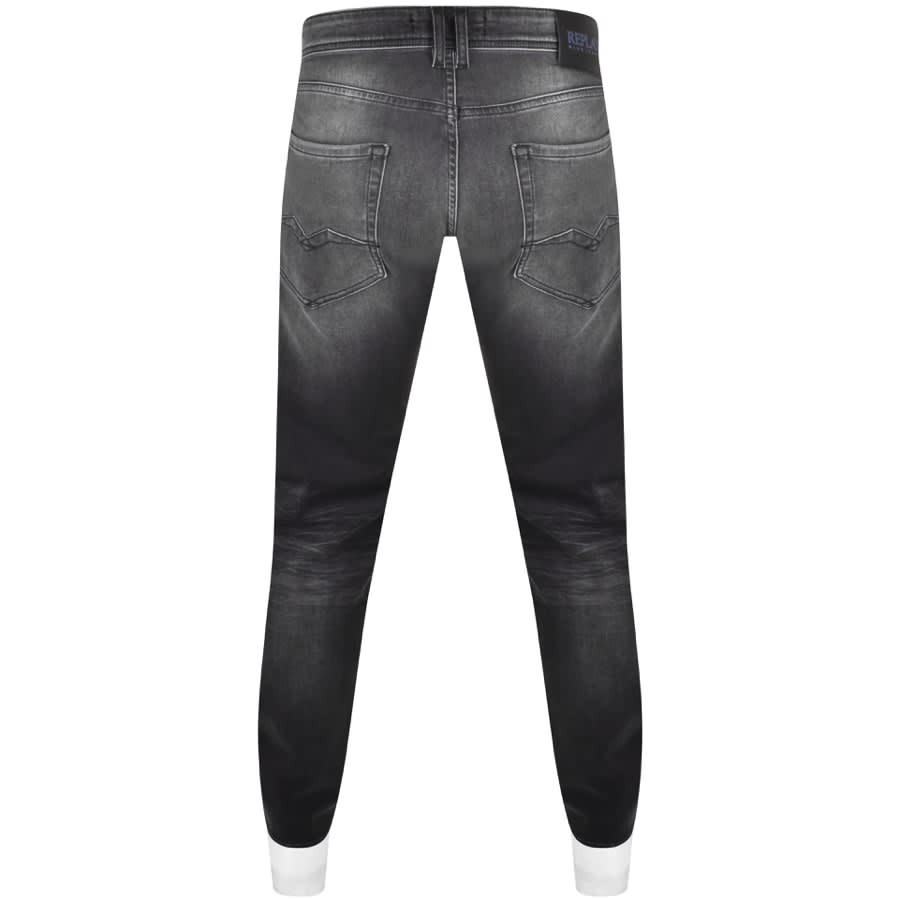 Image number 2 for Replay Comfort Fit Rocco Jeans Dark Wash Grey