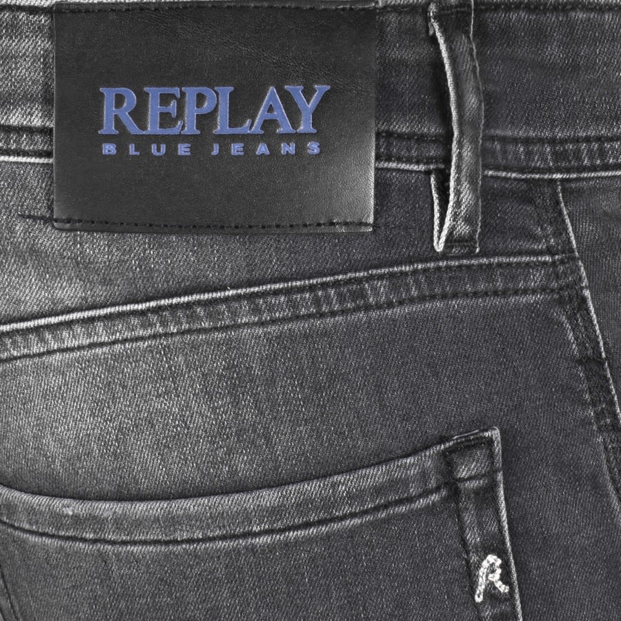 Image number 3 for Replay Comfort Fit Rocco Jeans Dark Wash Grey