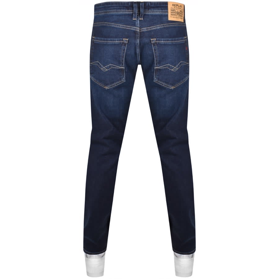 Image number 2 for Replay Comfort Fit Rocco Dark Wash Jeans Blue
