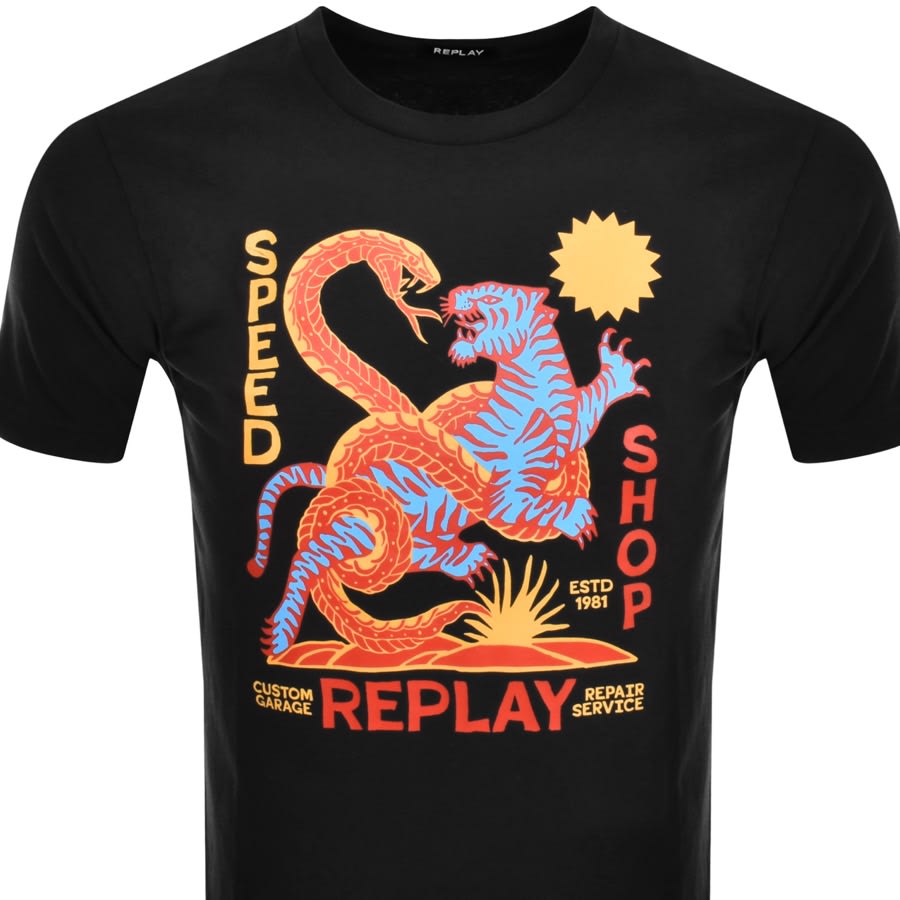 Image number 2 for Replay Logo T Shirt Black