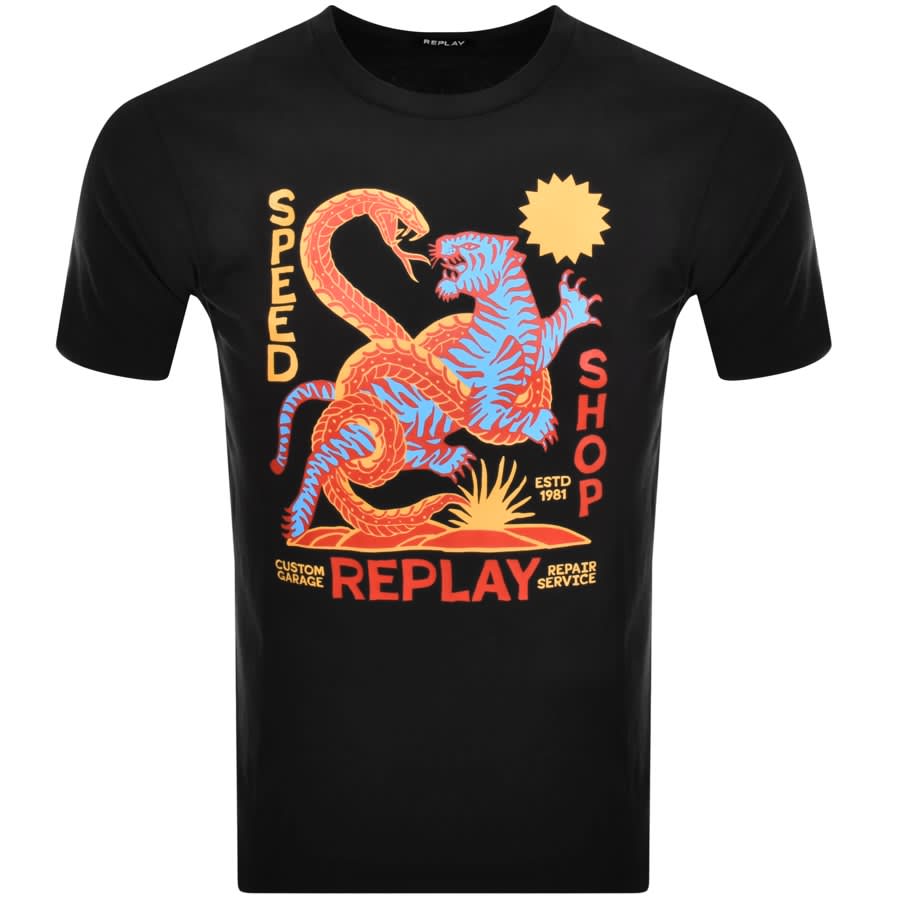 Image number 1 for Replay Logo T Shirt Black