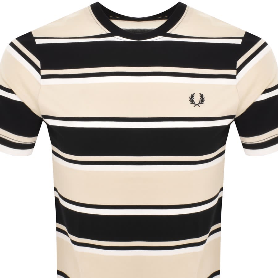 Image number 2 for Fred Perry Bold Stripe T Shirt Beige