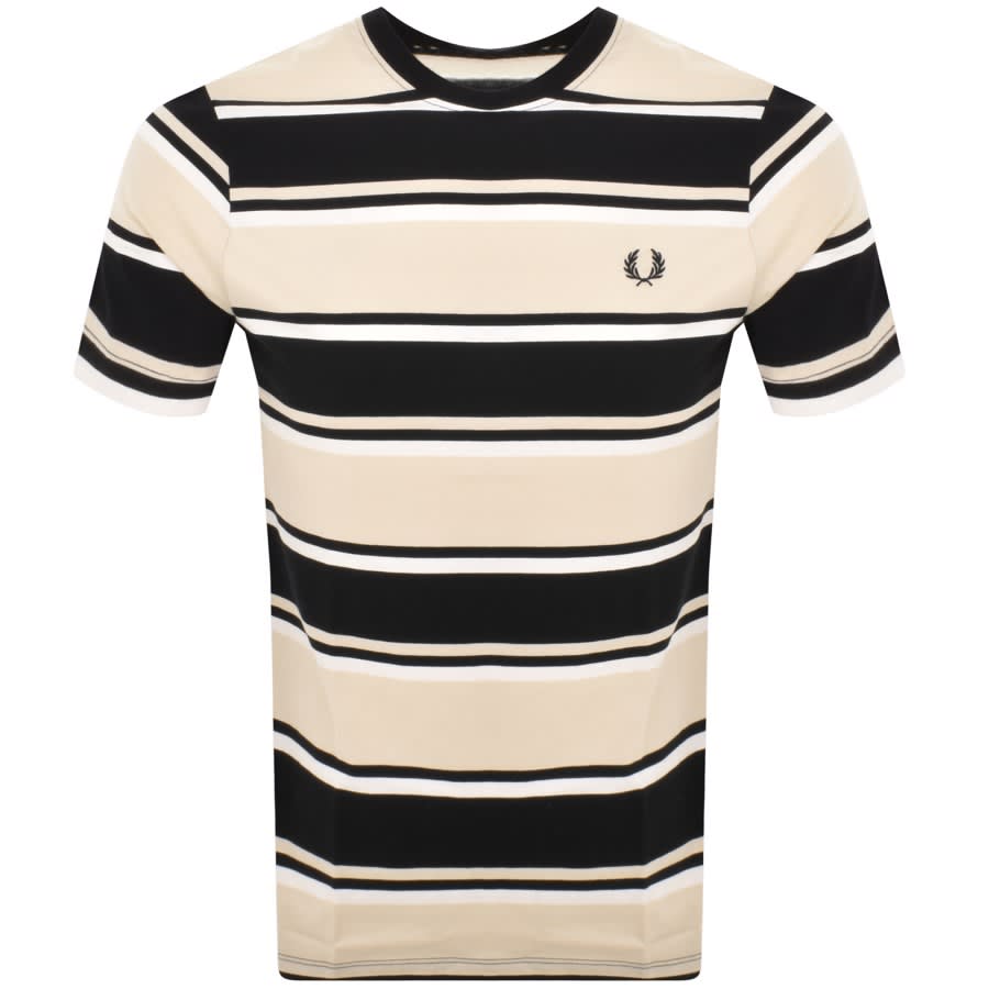 Image number 1 for Fred Perry Bold Stripe T Shirt Beige