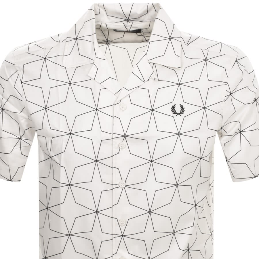 Image number 2 for Fred Perry Geometric Print Shirt Cream