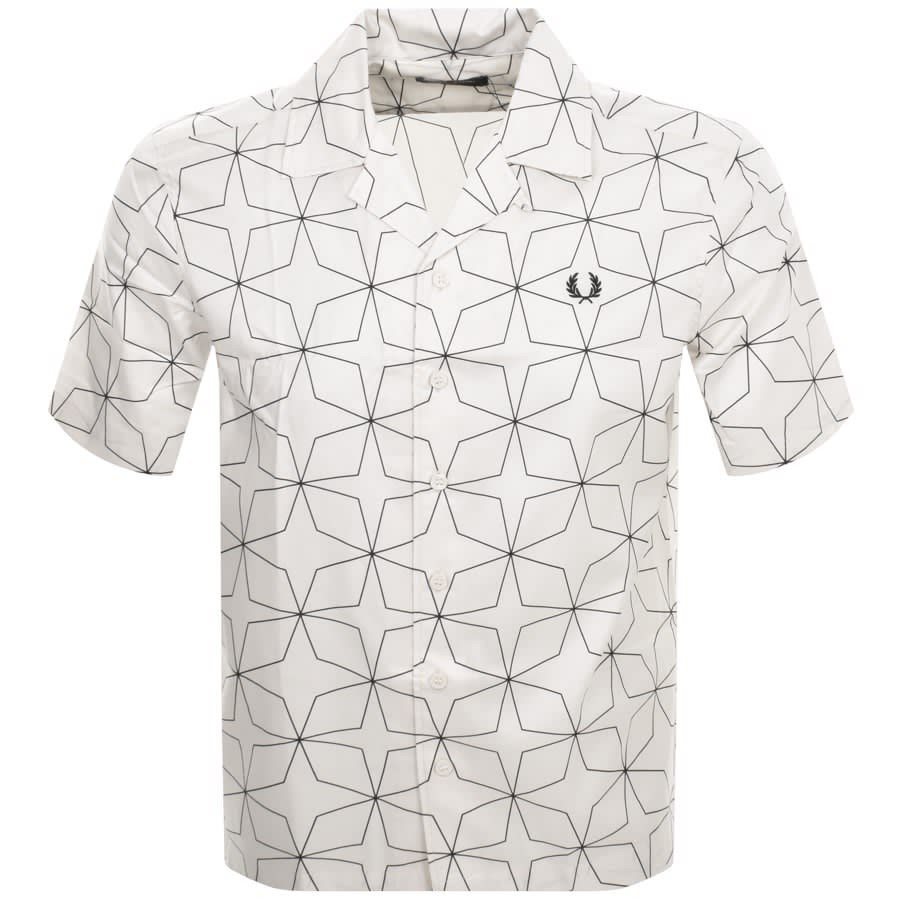 Image number 1 for Fred Perry Geometric Print Shirt Cream