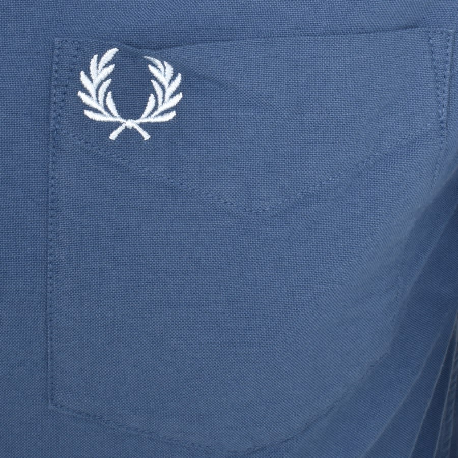 Image number 3 for Fred Perry Oxford Long Sleeved Shirt Blue