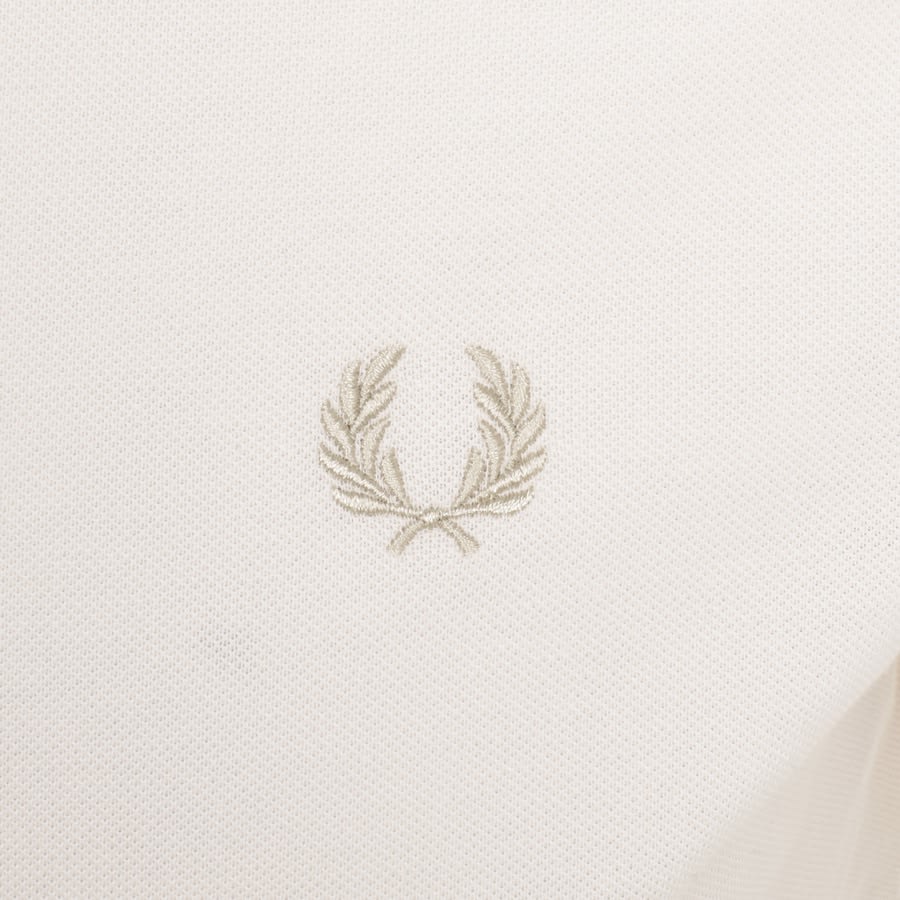 Image number 3 for Fred Perry Striped Cuff T Shirt Cream