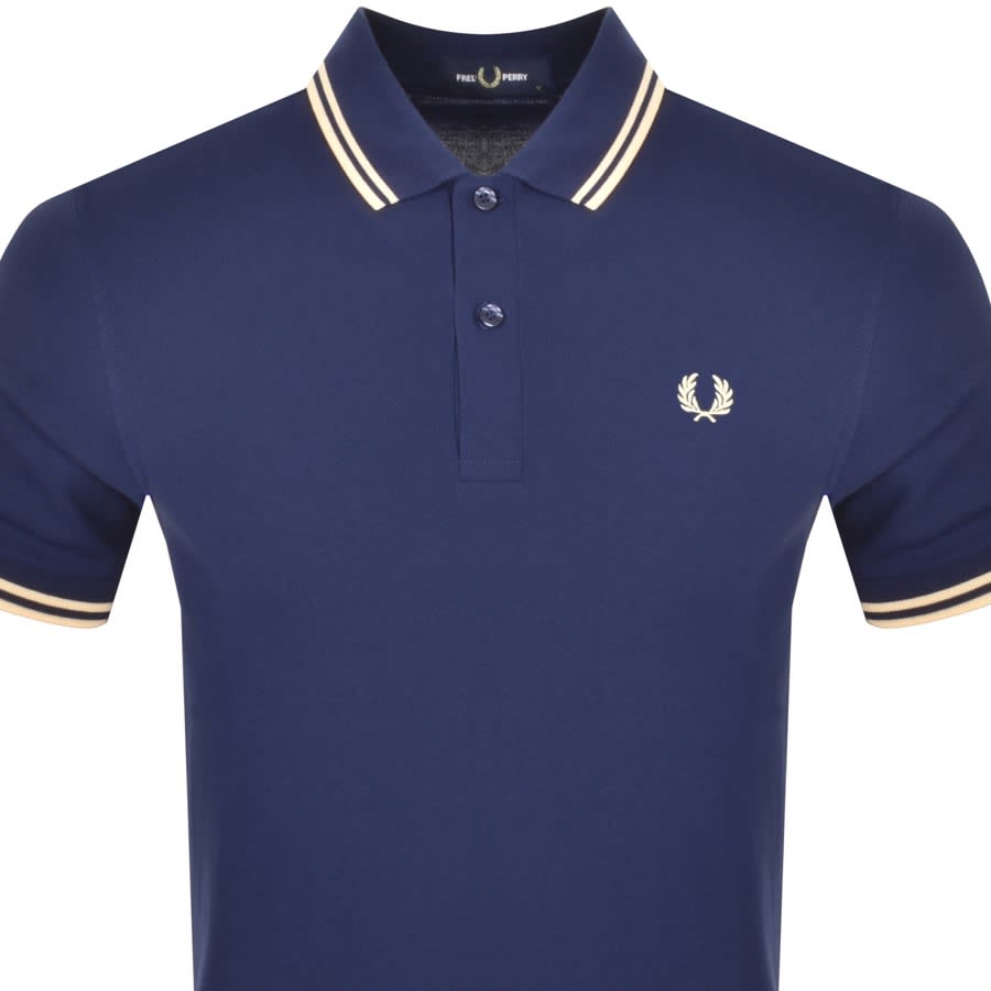 Image number 2 for Fred Perry Twin Tipped Polo T Shirt Navy