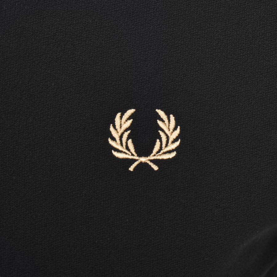 Image number 3 for Fred Perry Quarter Zip Polo T Shirt Black