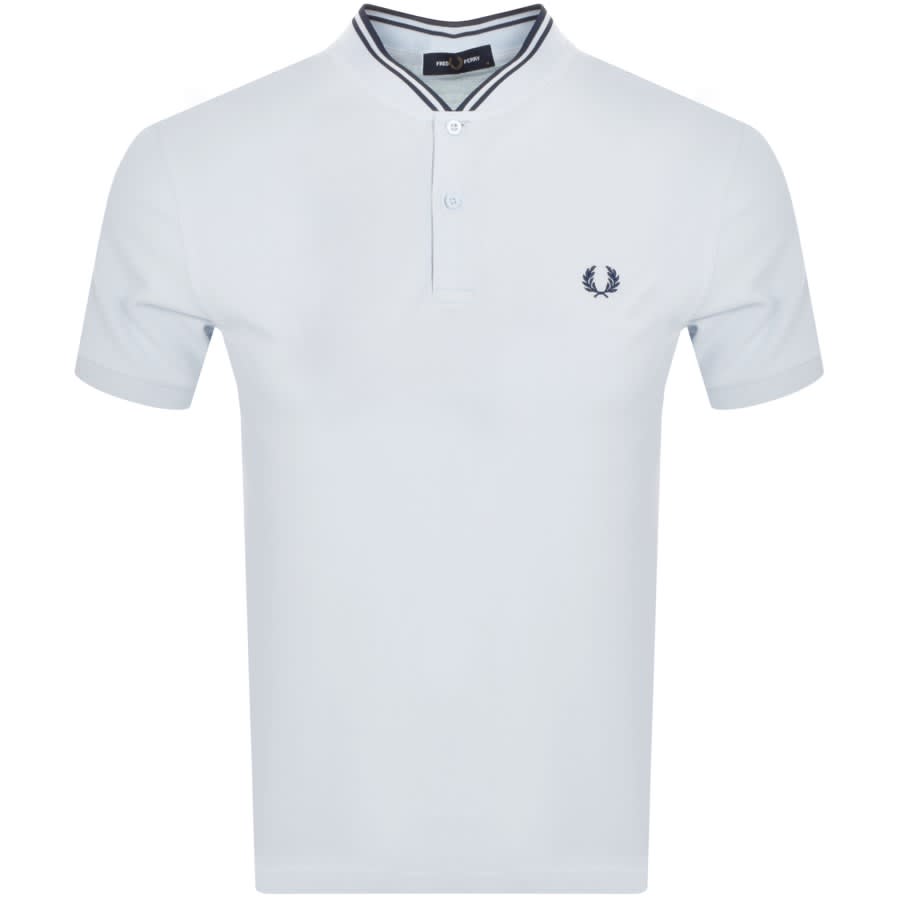 Image number 1 for Fred Perry Bomber Collar Polo T Shirt Blue