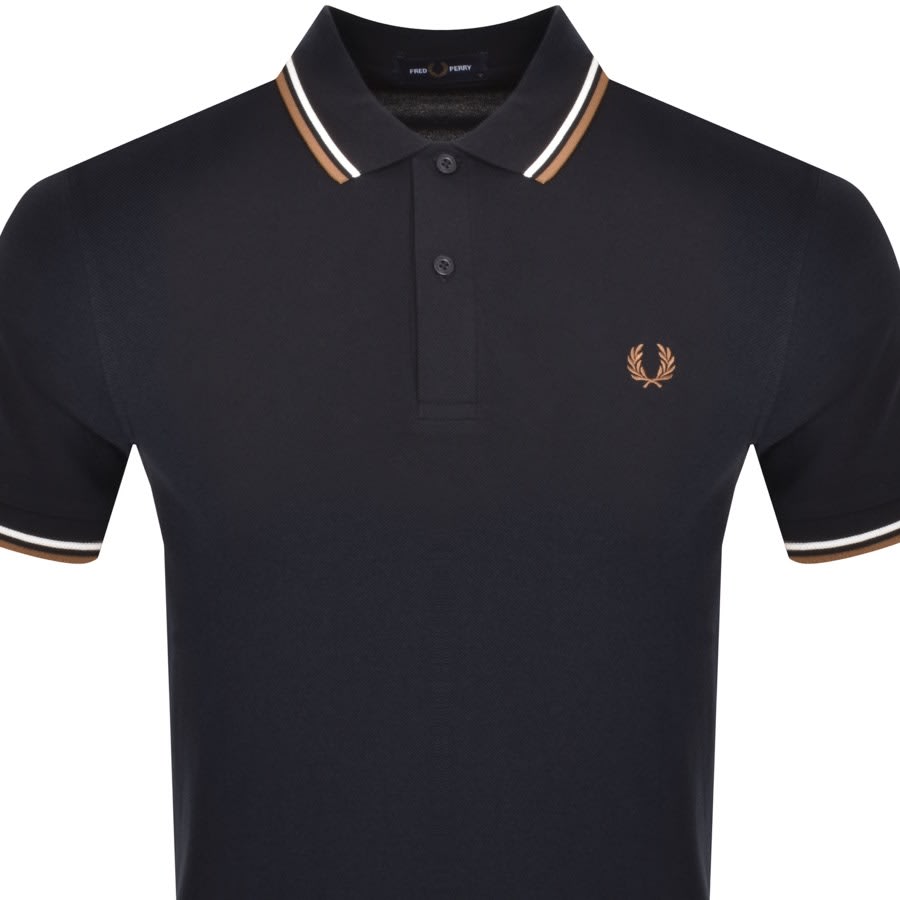 Image number 2 for Fred Perry Twin Tipped Polo T Shirt Navy
