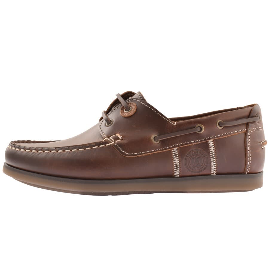Image number 1 for Barbour Leather Wake Shoes Brown