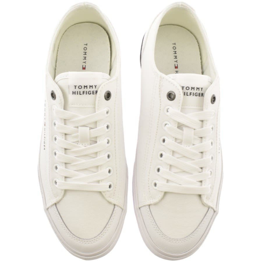 Tommy hilfiger core corporate canvas trainers in white new arrivals