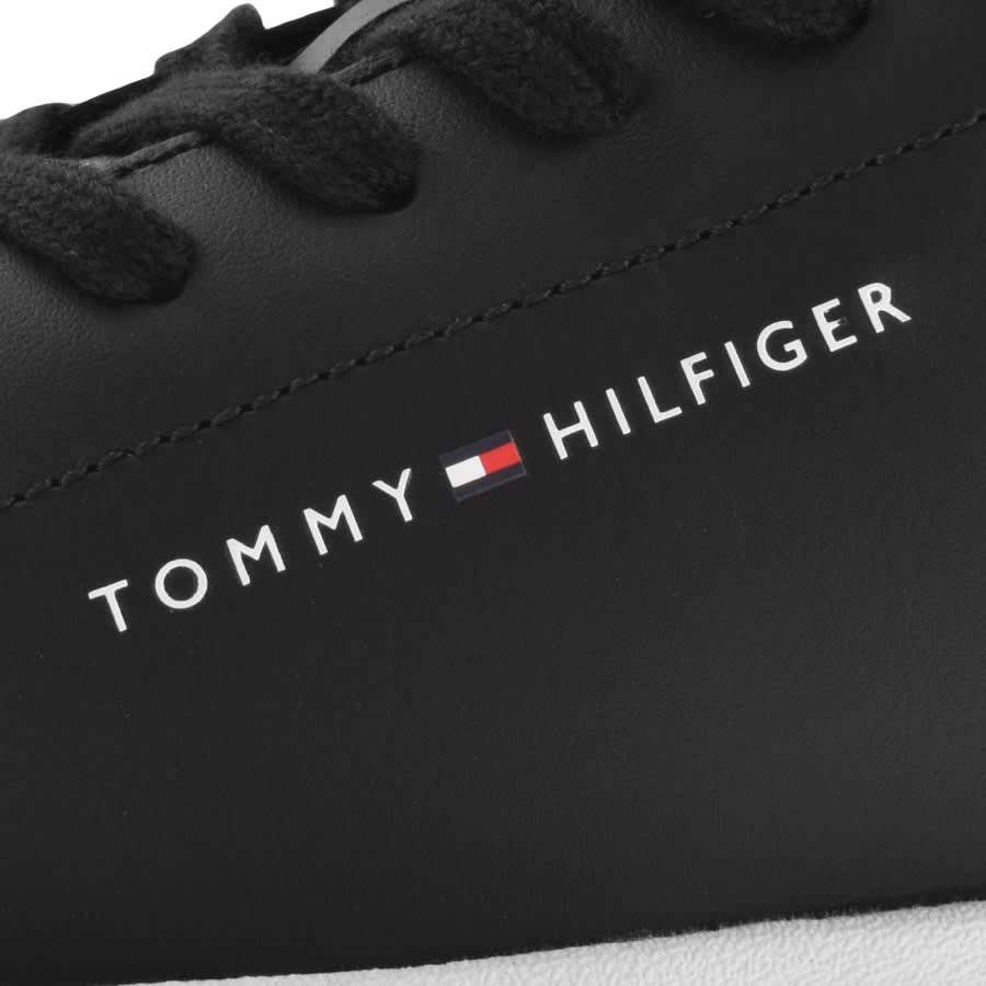 Tommy hilfiger black leather trainers top