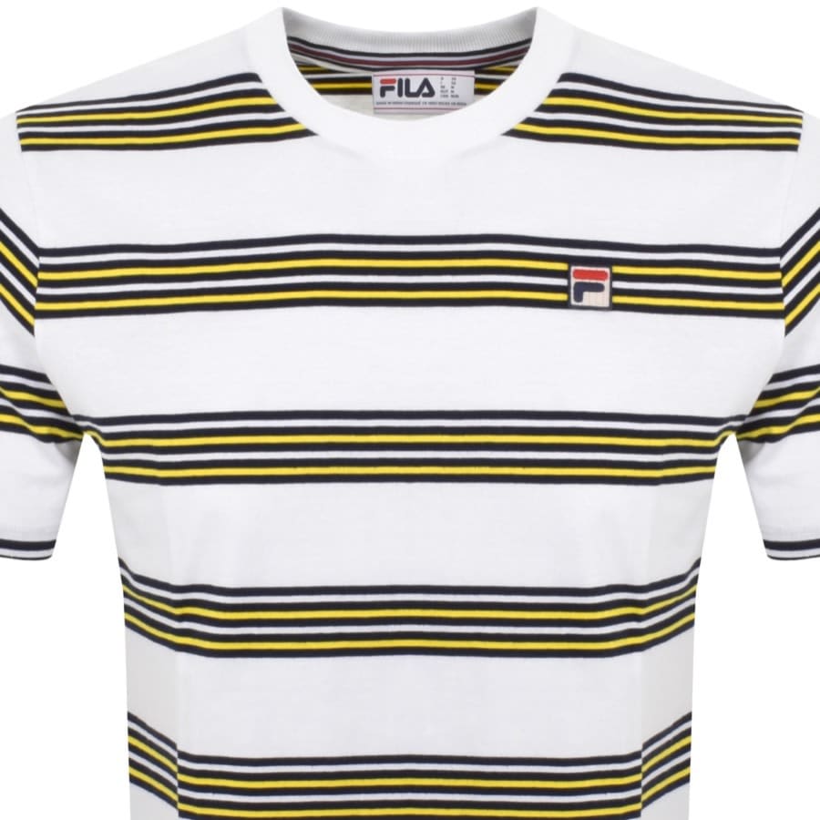 Image number 2 for Fila Vintage Ben Yarn Dye Stripe T Shirt White
