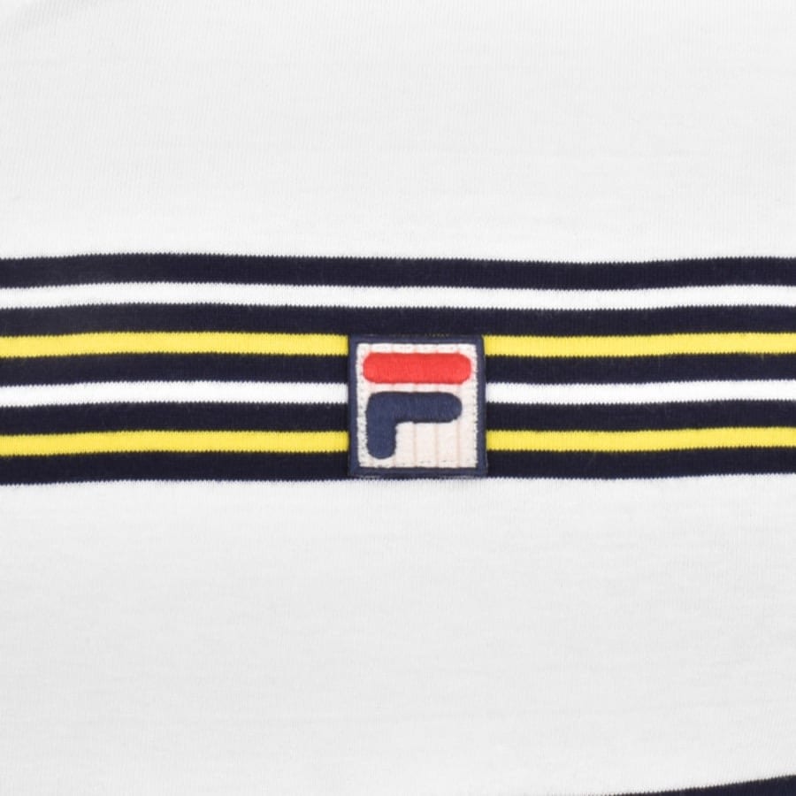 Image number 3 for Fila Vintage Ben Yarn Dye Stripe T Shirt White