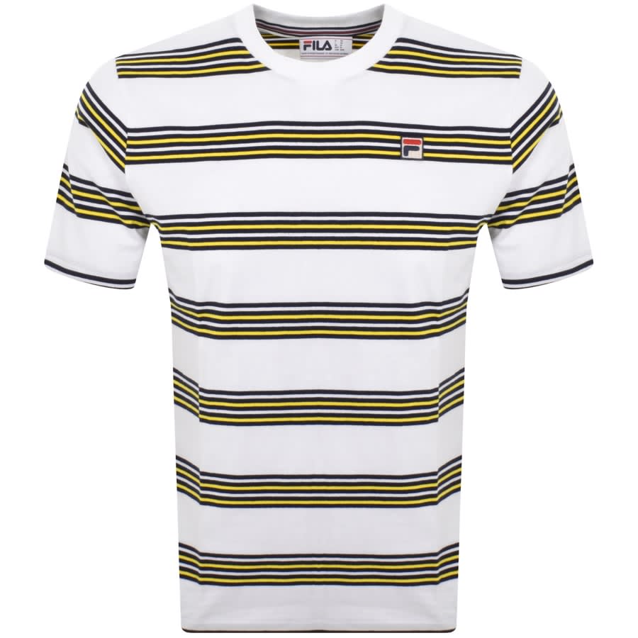 Image number 1 for Fila Vintage Ben Yarn Dye Stripe T Shirt White